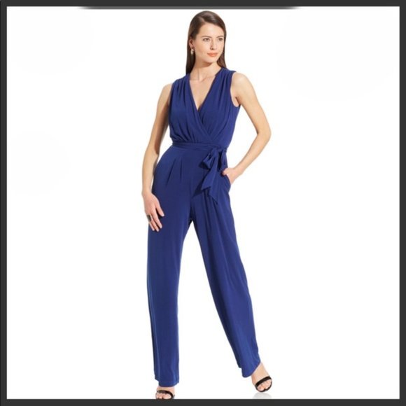 Sleeveless Jumpsuit with Tied Waist (NWT) - Picture 2 of 6